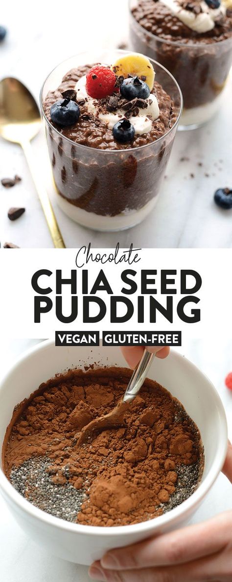 Looking for a dairy-free dessert that the whole family will love? Whip up this easy Chocolate Chia Seed Pudding Recipe with just a few clean ingredients and no refined sugar. Enjoy! Dairy Free Pudding, Chia Seed Pudding Recipe, Chocolate Chia Seed Pudding, Chocolate And Coconut, Chia Seed Recipes Pudding, Chocolate Chia Pudding, Dairy Free Snacks, Breakfast Cookies Healthy, Dairy Free Breakfasts