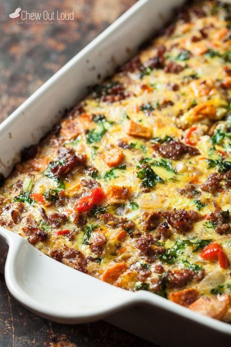 Aip Breakfast Casserole Recipes, Whole 30 Breakfast Bake, Gf Df Breakfast Casserole, Paleo Egg Bake, Healthy Breakfast With Sausage, Half Baked Harvest Breakfast Casserole, Healthy Breakfast Casserole Clean Eating, Sweet Potato Recipes Low Carb, Turkey Breakfast Sausage Recipes