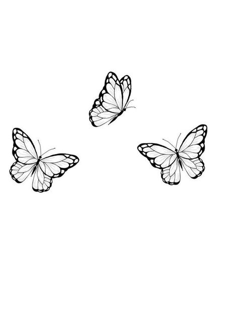 Tattoo On Back Of Arm, 3 Butterfly Tattoo, Butterfly Tattoo On Back, Butterfly Tattoo Stencil, Butterfly Wrist Tattoo, Tattoo On Back, Small Butterfly Tattoo, Small Pretty Tattoos, Petite Tattoos