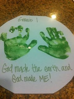 Genesis 1  God made the earth and God made me lesson In The Beginning God Created Crafts Preschool, God Created Everything Craft, God Created Me Craft, Toddler Church Activities, Church Nursery Ideas Activities, Jesus Crafts For Toddlers, Bible Activities For Toddlers, Bible Crafts For Toddlers, Bible Lessons For Toddlers