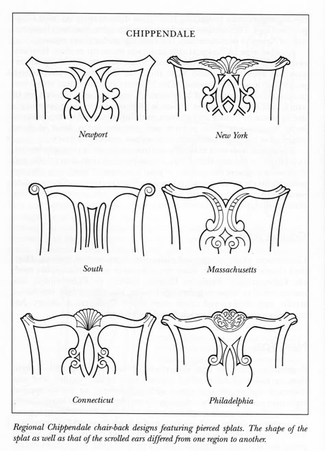 Chippendale chair back designs. Furniture Styles Guide, Chippendale Furniture, Interior Design Tools, Chippendale Chairs, Georgian Furniture, Furniture Design Sketches, Furniture Details Design, Interior Design Guide, Design Basics