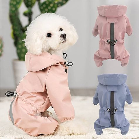 Puppy Chihuahua, Jumpsuit Costume, Clothes Jacket, Waterproof Rain Jacket, Dog Raincoat, Designer Jumpsuits, Belt Design, Dog Jacket, S M