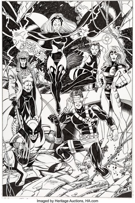 George Perez Art, Comic Pics, Xmen Art, George Perez, Comic Book Artwork, Comic Pictures, Uncanny X-men, X Force, Fantasy Fiction