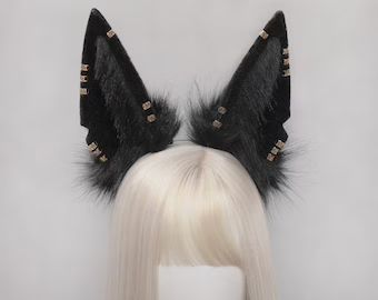 Werewolf Ears, Wolf Ears And Tail, Dog Ears Headband, Sheep Ears, Wolf Costume, Fairy Ears, Wolf Ears, Black Puppy, Cat Ears Headband