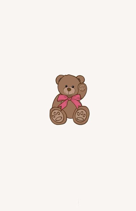 Cute Teddy Bear Drawing Aesthetic, Bear Drawing Wallpaper, Teddy Bear Drawing Cute, Toad Bag, Teddy Bear Poster, Bow Pictures, Teddy Bear Aesthetic, Teddy Bear Painting, Autumn Bear