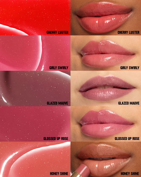 Get the #GlassLips look with our #SuperLustrous Glass Shine Balm in 5 NEW shades + 5 OG faves 👇

Meet the shades:
✨ Sparkling Quartz: Clear shimmer
💖 Pink Flip: Sheer pale pink
🍯 Honey Shine: Sheer peachy nude shimmer
🤎 Nude Illuminator: Sheer medium nude shimmer
🌹 Glossed Up Rose: Sheer medium pink
🌀 Girly Swirly: Sheer coral pink
🍩 Glazed Mauve: Sheer mauve pink
🍇 Rum Raisin: Sheer brown plum
🍒 Cherry Luster: Sheer bright red
🍷 Spiced Wine: Sheer deep nude Revlon Super Lustrous Glass Shine, Dream Vanity, Red Spice, Spiced Wine, Rum Raisin, Revlon Super Lustrous, Tinted Lip Balm, Makeup Obsession, Mauve Pink