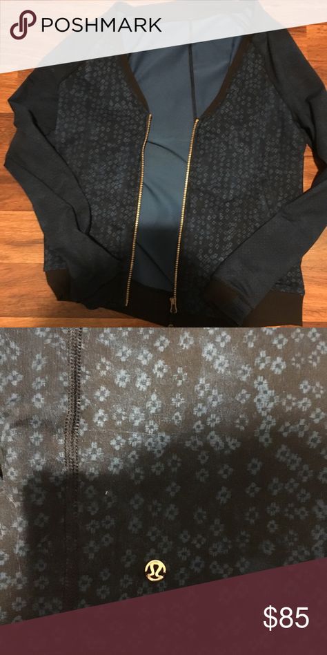 Lululemon bomber jacket Vintage lulu bomber jacket sz 4. Blue and black print with a gold zipper. lululemon athletica Jackets & Coats Jacket Vintage, Gold Zipper, Blue And Black, Black Print, Lululemon Athletica, Blue Black, Bomber Jacket, Size 4, Jackets & Coats