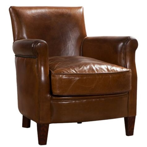 Rosalind Wheeler Quietwood Club Chair | Wayfair.co.uk Tan Leather Armchair, Vintage Leather Chairs, Country Style Living Room, Value Furniture, Study Furniture, Leather Club Chairs, Reclining Armchair, Metal Dining Chairs, Fabric Armchairs