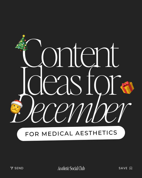 Swipe for your DECEMBER content ideas for those in medical aesthetics; so many great ideas this month! 🎅🎄🎁

Click link to see even more December content ideas!

#nurseinjector #medspa #esthetician #nursepractitioner #aesthetician #aestheticnurse #aestheticindustry #medicalaesthetics #cosmeticnurse December Content Ideas, Medspa Esthetician, Medical Aesthetics, Social Media Success, Medical Aesthetic, Christmas Post, Nurse Practitioner, Med Spa, Social Club