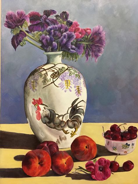 Still life with Chinese vase Chinese Vase Painting, Irma Stern, Vintage Crockery, Chinese Vase, Still Life Art, Human Figure, Learn To Paint, Still Life Painting, Life Art