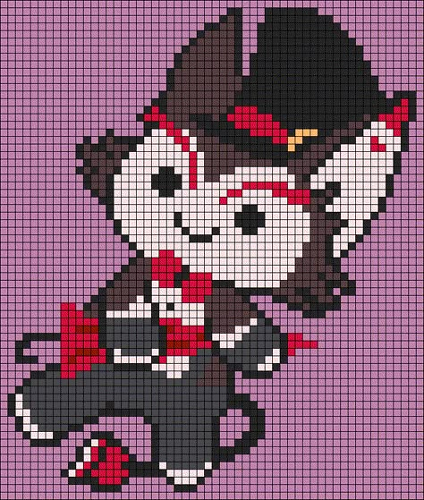 Hazbin Hotel Alpha Pattern, Hazbin Hotel Cross Stitch, Hazbin Hotel Perler Beads, Hazbin Hotel Pixel Art, Perler Beads Ideas Cute, Pearl Beads Pattern, Graph Crochet, Pixel Art Templates, Diy Perler Bead Crafts