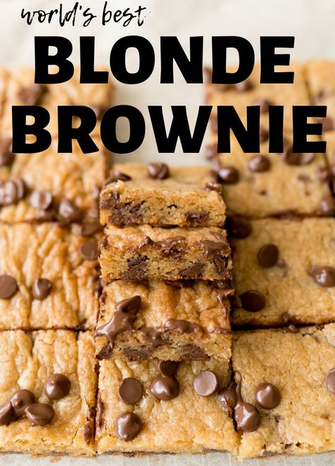 Blond Brownies, Brownie Easy, Blonde Brownie Recipe, Blonde Brownie, Best Blondies Recipe, Blondies Recipe Easy, Blonde Brownies, Cooking With Karli, Easy Brownie