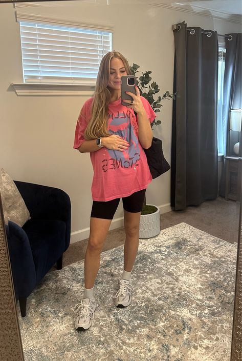 AE Oversized Rolling Stones … curated on LTK Oversized Tshirt Outfit Maternity, Biker Shorts Pregnancy Outfits, Pregnancy Shorts Outfits, Maternity Biker Shorts Outfit, Pregnancy Outfits Casual, Maternity Fits, Oversized Shirt Outfit, Maternity Shorts Outfit, Pregnant Girl