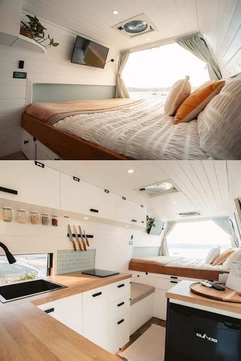 Vehicle Camping, Tiny House Camper, Bus Living, Caravan Renovation, Kombi Home, Van Conversion Interior, Diy Camper Remodel, Caravan Interior, Campervan Life