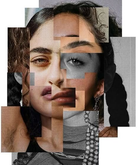 Face Collage Art Photography, Mixed Media Photography Portraiture, Physical Editing Photography, Face Collage Photography, Altered Faces Photography, Portrait Collage Photography, Photomontage Portrait, Photography Collage Ideas, Cubism Photography