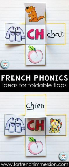 French PHONICS foldable flaps - an interactive way to get kids to learn phonics. Teaching French sounds. Le son CH. French Sounds, French Interactive Notebooks, French Phonics, Learn Phonics, French Immersion Resources, French Teaching Resources, French Activities, Core French, French Education