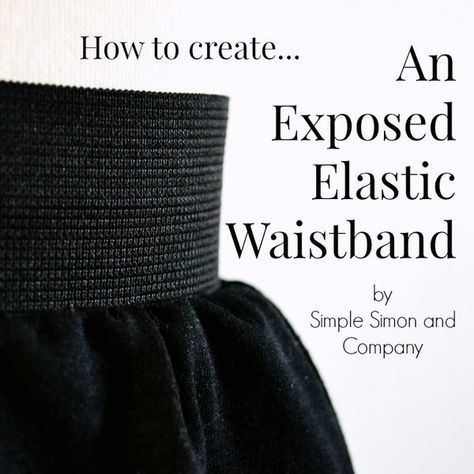 Exposed Elastic Waistband Tutorial. Easy addition to skirts or pants . Elastic Waistband Tutorial, Elastic Waistband Skirt, Elastic Skirt, How To Make Skirt, Sewing Elastic, Skirt Tutorial, Maxi Rok, Sewing Skirts, Love Sewing