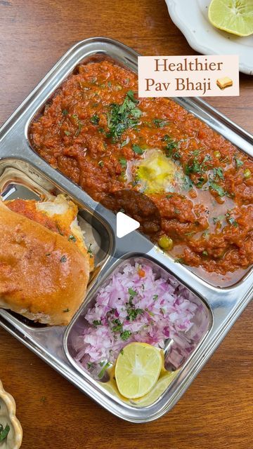 Guntas Sethi on Instagram: "✨Healthier Pav Bhaji✨  Ep 20 of #healthiereatswithChefG  Healthy Twist on a Classic: Enjoy the famous Pav Bhaji you love, but with a healthier touch! It’s the same comforting street food, made better for you🥰  This version of Pav bhaji has less butter and beetroot making it a great alternative! 💁🏻‍♀️  Recipe:   To boil : -1/2 cup boiled peas -3-4 boiled potatoes -2 cups cut cauliflower -1 cup chopped carrots -1/4 cup grated beetroot -1/2 tbsp salt -Water as needed  For the masala:  -1 tbsp butter -1 tbsp oil -1 tbsp ginger paste -2 chopped green chillies -3 chopped onions -1/2 cup chopped capsicum -1/2 cup boiled peas -Salt to taste -4/5 puréed tomatoes -1/4 cup grated beet root -1 tsp turmeric powder -2 tbsp kashmiri red chilli powder -1 tbsp coriander powde