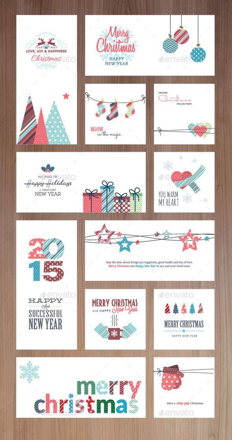 Set of flat design Christmas and New Year greeting cards and banners. The set can be used for several purposes like: websites banners and badges, printed materials – greeting cards, gift tags, labels, stickers, ads, promotional materials.: Merry Christmas Love, New Year Greeting, Happy Merry Christmas, Christmas Card Inspiration, 카드 디자인, Christmas Graphics, New Year Greeting Cards, Christmas Greeting Card, Christmas Poster