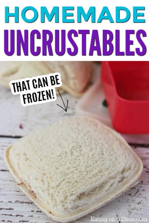 This copycat Homemade Uncrustables is very easy to make! Easy lunch ideas for kids. Save time and money when you make DIY uncrustables. This is one of my favorite freezer lunch ideas. Learn how to make your own DIY PBJ uncrustables at home. You will love this easy home made DIY recipe. DIY how to make uncrustables is one of my favorite lunch ideas! #eatingonadime #lunchrecipes #DIY #uncrustables Toddler Approved Meals, Diy Uncrustables, Homemade Uncrustables, Easy Lunch Ideas For Kids, Diy Lunchables, Freezer Lunches, Desserts No Bake, Easy Lunches For Kids, Lunch Ideas For Kids