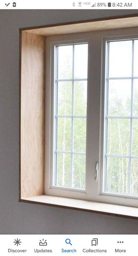 Midcentury Modern Window, Scandinavian Window, Wooden Window Sill, Wood Window Sill, Window Trim Ideas, Cozy Window Nook, Diy Window Seat, Interior Window Trim, Oak Windows