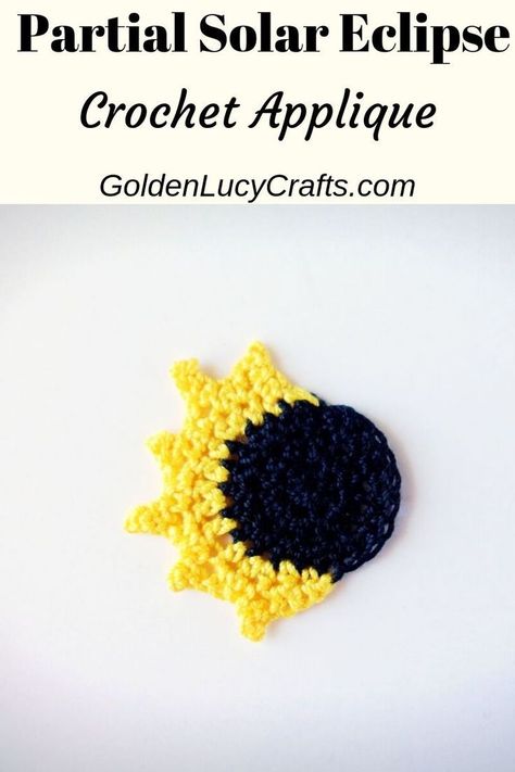 Crochet Emoji, Eyes Crochet, Partial Solar Eclipse, Rolling Eyes, Crochet Thread Size 10, Crochet Sloth, Crochet Appliques, Elephant Applique, Crochet Fish