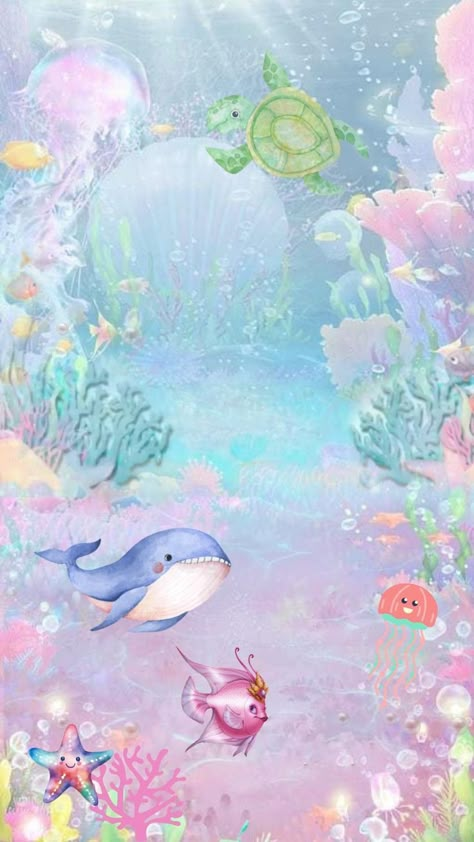 Free Scrapbook Printables, Wallpaper Backgrounds For Iphone, Feminine Wallpaper, Underwater Wallpaper, The Little Mermaid Party, Mermaid Wallpapers, Mermaid Birthday Invitations, Sea Wallpaper, Mermaid Party