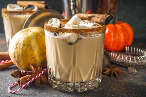 11 Delicious RumChata Drinks (+Rumchata Caramel Hot Chocolate) Rumchata Recipes Drink, Pumpkin Spice White Russian, Sugar Cookie Martini, Rumchata Drinks, Cookie Martini, Keto Alcohol Drinks, Pumpkin Spice Cocktail, Club Cocktails, Rumchata Recipes