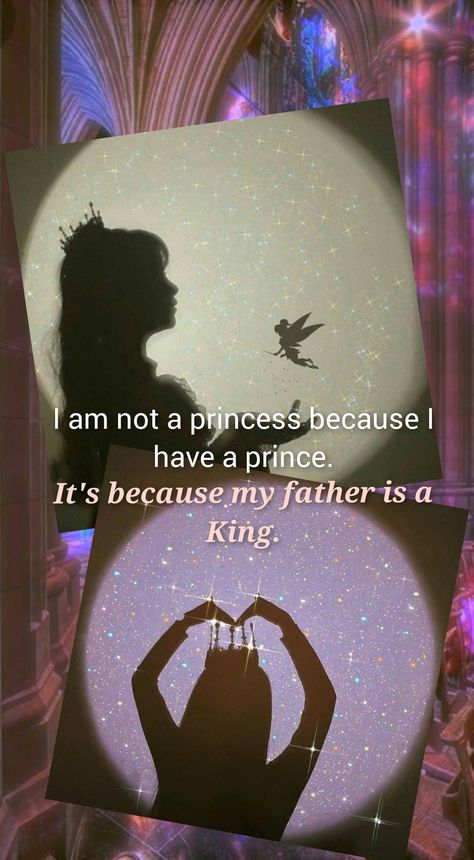 I am not a princess because I have a prince. It's because my father is a King. I Am Princess, Fathers Day Captions, Bp Quote, Finding Yourself Quotes, Cute Happy Quotes, Princess Quotes, Barbie Room, I Love You God, Self Motivation Quotes