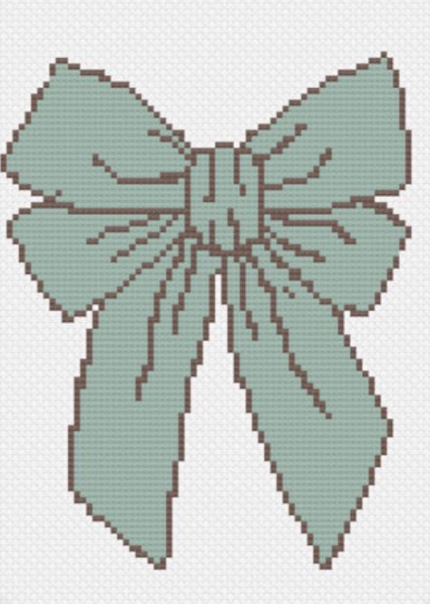 Cross stitch bow pattern... Bow Cross Stitch Pattern, Bow Cross Stitch, Grid Crochet, Crochet Grid, String Crafts, Bow Pattern, Needle Point, Perler Patterns, Alpha Patterns