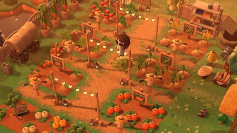 Acnh Citycore Orchard, Large Farm Acnh, Farm Designs Acnh, Vegetable Farm Animal Crossing, Animal Crossing Small Farm Ideas, Acnh Farm Island Dream Code, Farm Inspo Acnh, Acnh Island Farm Inspirations, Farms Animal Crossing