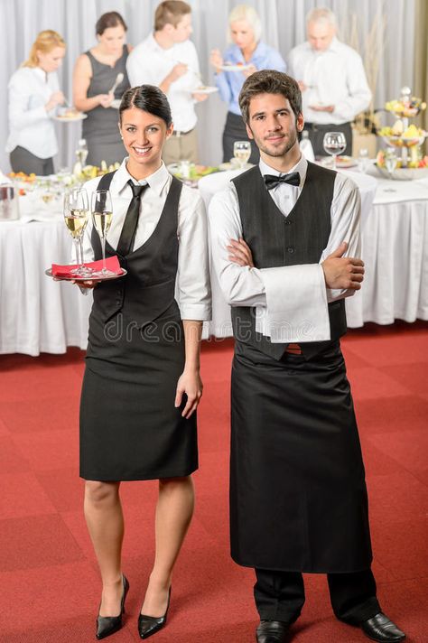 Catering service waiter, waitress business event. Serving drinks to guests , #affiliate, #waiter, #waitress, #Catering, #service, #business #ad Waiter Uniform Design, Waiter Outfit, Waiter Uniform, Dinner Party Decorations, Hotel Uniform, Business Event, Midtown Manhattan, Uniform Design, Business Events