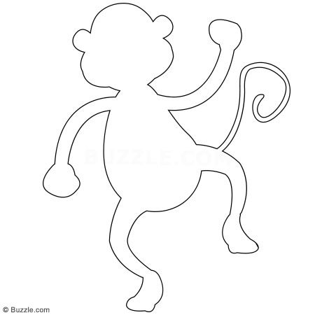 Kids, Go Ape! Step-by-step Instructions to Draw a Cartoon Monkey Monkey Cutouts Template, Monkey Printables Templates, Hanging Monkey Drawing, Cardboard Monkey, Monkey Hanging From Tree, Monkey Stencil, Monkey Outline, Monkey Drawings, Monkey Template