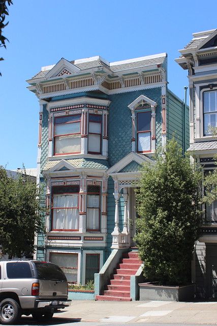 1801 Laguna St., Japantown | Stick-style House (1889–90) 180… | Flickr San Sequoia, City Sketch, Bloxburg Ideas, Save File, Painted Ladies, Willow Creek, Architecture Drawing Art, House Exteriors, Small Homes