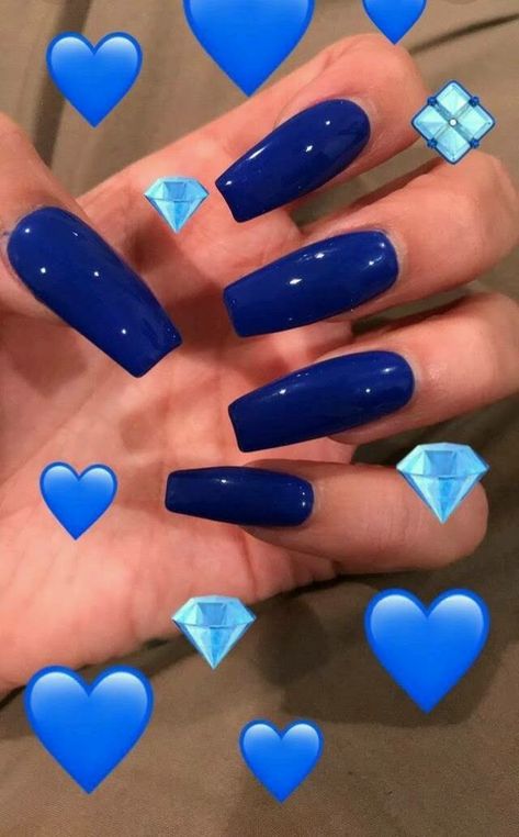 Blue Nail, Coffin Nails Designs, Fire Nails, Dope Nails, Best Acrylic Nails, Gorgeous Nails, Cute Acrylic Nails, Love Nails, Acrylic Nail Designs