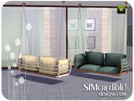 SIMcredible!'s Summer Illusion Hanging Loveseat Sims 4 Cc Floating Bed, Sims 4 Hanging Chair Cc, Hanging Loveseat, Sims 4 Loveseat Cc, The Sims 4 Cc Couch, Sims 4 Sofa Bed, Sims 4 Cc Couch Sofas, The Sims Resource Decor, The Sims Resource Couch