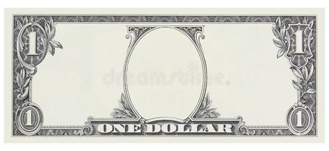 One dollar bill front empty no face frame for design isolated on white. See my similar works in portfolio. One Dollar note front with copyspace frame isolated royalty free stock photo Money Frame, Tattoo Lettering Alphabet, Money Template, Dollar Note, One Dollar Bill, Bill Template, Money Bill, Face Template, Funny Photoshop