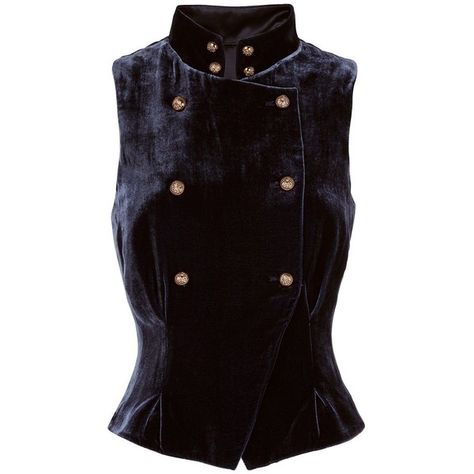 Intermix Women's Torrie Velvet Vest (20.820 RUB) ❤ liked on Polyvore featuring outerwear, vests, navy, vest waistcoat, velvet waistcoat, double breasted vest, navy blue vest and navy vests Vintage Vest Women, Velvet Vest Women, Velvet Vest Outfit, Princess Vest, Velvet Waistcoat, Navy Blue Vest, Double Breasted Vest, Double Breasted Waistcoat, Navy Vest