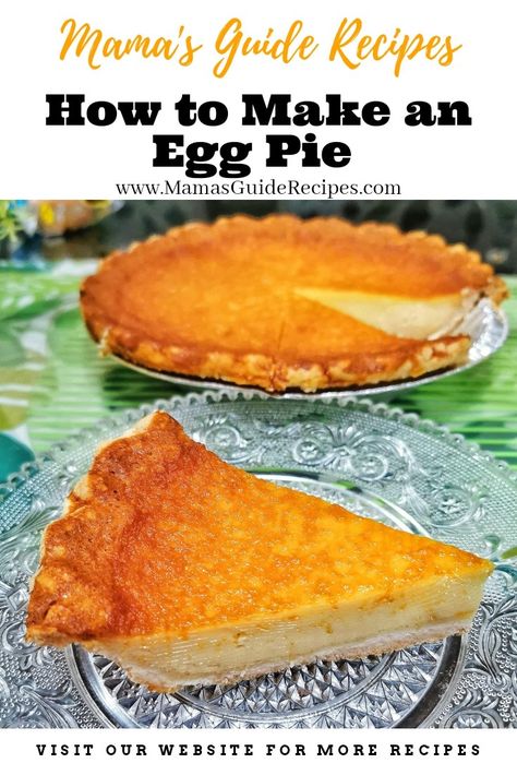 egg pie recipe aling oday - Mama's Guide Recipes Custer Pie, Egg Pie Recipe Filipino, Ube Biko, Egg Pie Recipe, Egg Custard Pie Recipe, Biko Recipe, Phillipino Food, Egg Custard Pie, Pie From Scratch