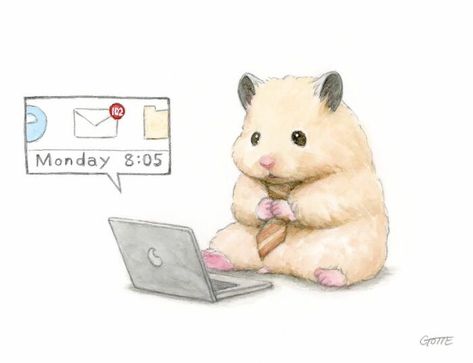 Hamster Drawing, Hamster Art, Drawing Watercolor, Animal Cute, Cute Hamsters, Watercolor Illustrations, Hamsters, Cute Animal Drawings, Fanarts Anime