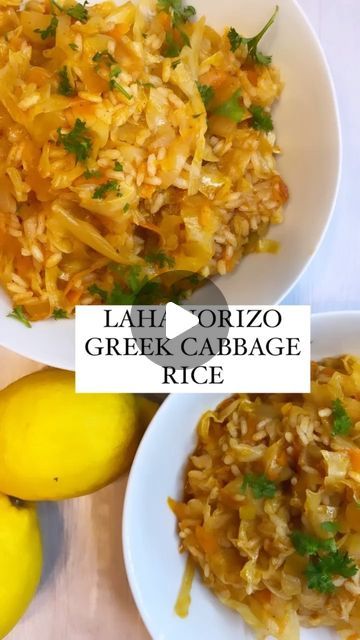 Alexandra Kartalianakis | Greek Recipes on Instagram: "L A H A N O R I Z O 🇬🇷 Greek Cabbage Rice 💕

Full recipe below 👇 

Recipe ⭐️ 

Ingredients ✨

1/4 cup olive oil 
1 onion diced
1/2 cup leeks (optional)
1/2 cup rice-Carolina
1/2 cup shredded carrots
1/2 cup crushed tomatoes
1/2 cabbage shredded 
Salt and pepper
1 tsp paprika
Lemon and parsley (for serving)

Instructions

1. In a medium pot heat the oil, add the onion, leeks and the carrots, sauté until soft about 5 minutes
2. Add the cabbage and mix until is coated with the olive oil. Add the salt, pepper, tomatoes and paprika. Stir for 2-3minutes
3. Add 2 cups hot water and simmer for 20-25 minutes with pot covered over top until the cabbage is soft. You can add more water if it is needed
4. Add 1/2 cup uncooked rice, stir so that Greek Cabbage, Onion Leeks, Cabbage Rice, Shredded Carrots, The Onion, Recipe Ingredients, Shredded Carrot, More Water, Crushed Tomatoes