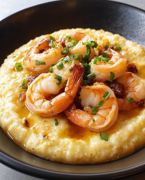 Shrimp and Grits - miacookery.com How To Make Shrimp And Grits, Shrimp Grits Recipe Easy, Creamy Grits Southern, Shrimp And Grits Easy, Shrimp And Grits Recipe Easy, Shrimp And Grits Recipe Southern, Healthy Shrimp And Grits, Best Shrimp And Grits Recipe, Grits Recipes