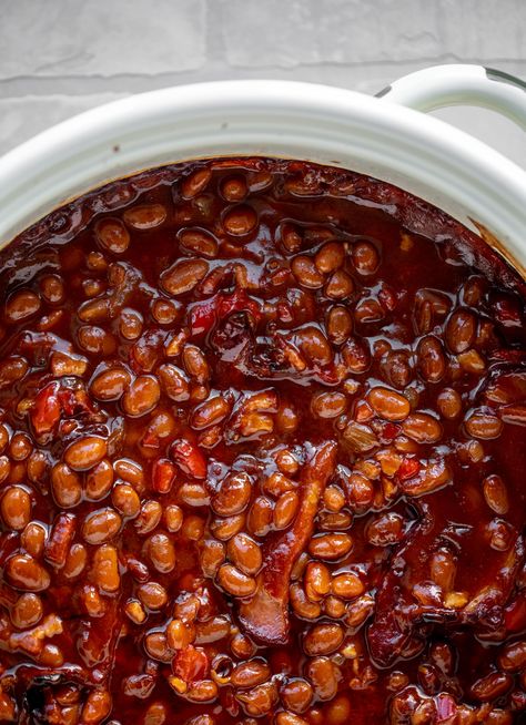 Baked Beans Recipe - Our Favorite Baked Beans Recipe Smokey Beans Recipe, Smokey Baked Beans Recipe, Smokey Baked Beans, Saucy Beans, Loaded Baked Beans, Canned Baked Beans, Best Baked Beans, Easy Baked Beans, Bbq Baked Beans