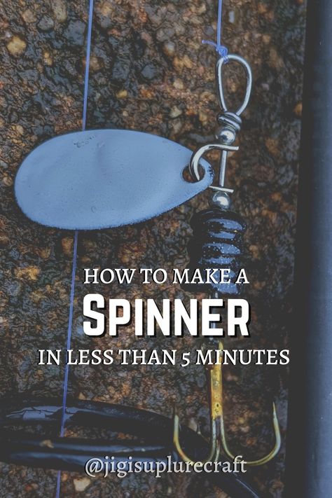 Inline spinners catch all manner of fish - bass, bluegill, trout, you name it! Learn how you can easily make an affordable spinner yourself in less than 5 minutes! Homemade Fishing Lures Diy, Handline Fishing Diy, Diy Fishing Lures How To Make, How To Tie Fishing Lures, How To Put A Hook On A Fishing Line, Spinners Diy, Trout Fishing Lures, Spinner Bait, Homemade Fishing Lures