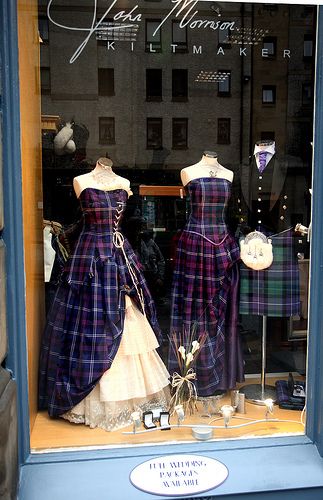 01-03 tartan wedding dresses | Explore markfcook's photos on… | Flickr - Photo Sharing! Tartan Wedding Dress, Gaun Koktail, Tartan Wedding, Scottish Dress, Plaid Dresses, Tartan Fashion, Scotland Forever, Men In Kilts, Celtic Wedding