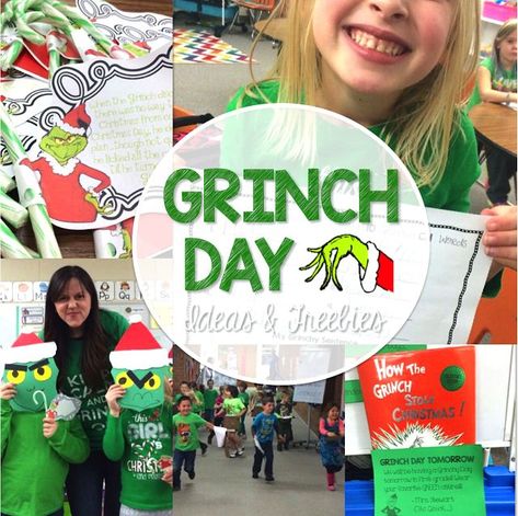 Grinch Day :: Reindeer :: Polar Express | Falling Into First | Bloglovin’ Grinch Day At School, Grinch Day, Diy Grinch, December Kindergarten, Grinch Christmas Party, Christmas Units, Christmas Lesson, Grinch Party, Christmas Teaching