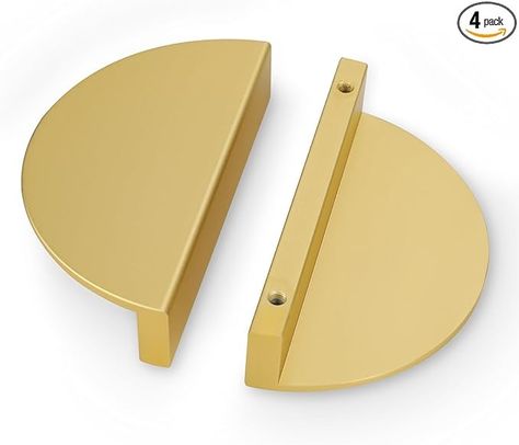 Peaha Half Moon Drawer Pulls 4 Pack Brushed Brass Cabinet Pulls Semicircle Pull Handle with Aluminum alloy Cabinet Handles - Amazon.com Brushed Brass Cabinet, Brass Cabinet Pulls, Cabinet Hardware Pulls, Brass Cabinet, Ceiling Fan In Kitchen, Cabinet Pulls, Bath Fixtures, Cabinet Handles, Pull Handle