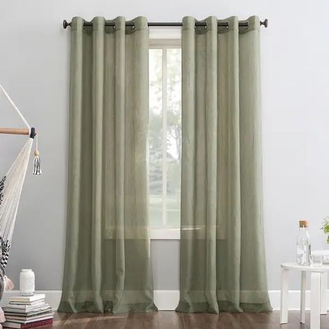 No. 918 Erica Crushed Voile Sheer Grommet Curtain Panel, Single Panel - On Sale - Bed Bath & Beyond - 22885020 Decorative Curtain Rods, Voile Curtains, Grey Panels, Rod Pocket Curtain Panels, Rod Pocket Curtains, White Room, Curtains Window Treatments, Colorful Curtains, White Paneling