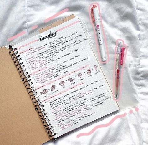 Aesthetic notes Cute Notes Layout, Handwritten Notes Aesthetic, Mildliner Notes, Notes Ideas Study, Neat Notes, Pink Notes, Notes Inspo, School Organisation, Note Ideas