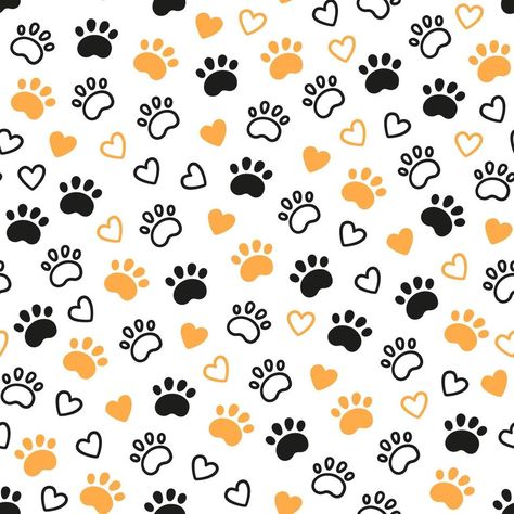 Seamless dog pattern with paw prints and hearts. Cat foot texture. Pattern with doggy pawprint and hearts. Dog texture. Hand drawn vector illustration in doodle style on white background Paw Doodle, Cat Paw Pattern, Paw Print Background, Cat And Dog Drawing, Paw Background, Paw Wallpaper, Paw Print Pattern, Dog Background, Doddle Art